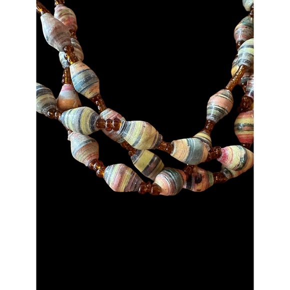 Beads for Life Handcrafted Triple Strand Necklace from Uganda - Picture 1 of 5
